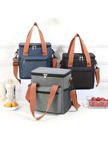 1pc Customizable Insulated Lunch Bag - Personalized Embroidered Name Lunch Bag, Large Capacity Thermal Cooler Bag, Adjustable Shoulder Strap, Washable Oxford Cloth, Suitable For Fantasy Themed Work, Camping, Picnic And Short Trips - Multicolor - View 6