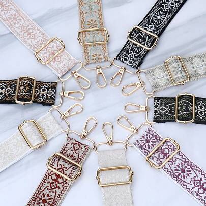 Bohemian Adjustable Bag Strap - Embroidered Shoulder Strap For Crossbody Bags, Shoulder Bags, Festival & Travel, 1.5-Inch Wide, Multi-Color Flower Floral