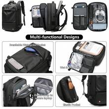 Somago Vacpack Backpack, One-Click Automatic Compression, 60L Expandable Backpack With TSA Lock, Laptop Backpack Fit For 17 Inch Laptop, Anti Theft Travel Vacuum Backpack Water Resistant Space Saver Backpack, Black - 黑色 - 查看 6