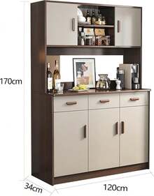 Small Integral Kitchen 120cm Cupboards With 3 Drawers 5 Doors - White - View 2
