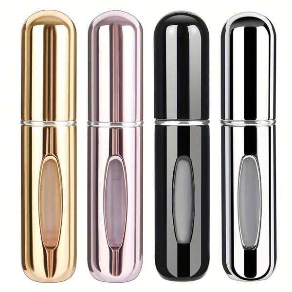 1/4/5pcs Portable Perfume Atomizer - Leakproof Aluminum Alloy 5ml Spray Bottles For Travel, Easy Refill Design