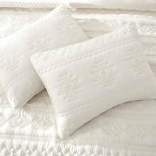 Blue Quilt King Size Bedding Sets With 2 Pillow Shams, Lightweight Soft Bedspread Coverlet, Quilted Blanket Thin Comforter Bed Cover All Season, 3 Pieces, 104x90 Inches, All - Season Bedding - 波希米亞象牙(黃調) - 查看 9
