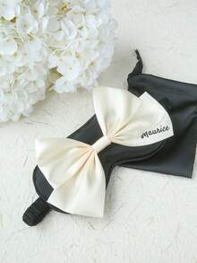 2PCS Personalized Name Bow Eye Mask A Eye Mask With A Storage Bag Custom Sleep Mask Personalized Silky Soft Satin Eyemask Wedding Favor Lustrous Imitation Silk Satin Cute Bow Knot Sleep Mask Set Wedding Favors Gift For Women Best Bridesmaid Gift Bridal Party Gift - Multicolor - View 8