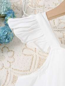 Young Girls' Gradient Sleeveless Dress, Summer - White - View 4