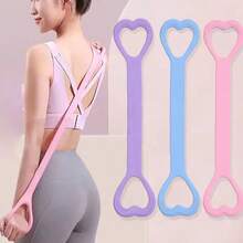 1/2/3pcs 8 Word Stretcher, Female Open Back Training Shoulder Thin Back Yoga Stretching Belt, Back Silicone Thickening Elastic Rope
