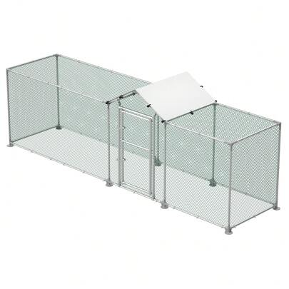  Froadp Outdoor Metal Rabbit Run With Sun Protection - Roof Door And Lock Stable Small Animal Run For Chickens, Ducks And Small Animals