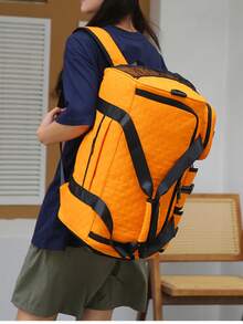 1pcOver Night Holiday Luggage Travel Duffel Bag, Large Capacity Waterproof Gym Bag, Weekend Carry-On Handbag With Dry And Wet Separation, Casual Multifunctional Portable Shoulder Bag With Shoes Compartment For Business, Vacation, Outdoor - Multicolor - View 6