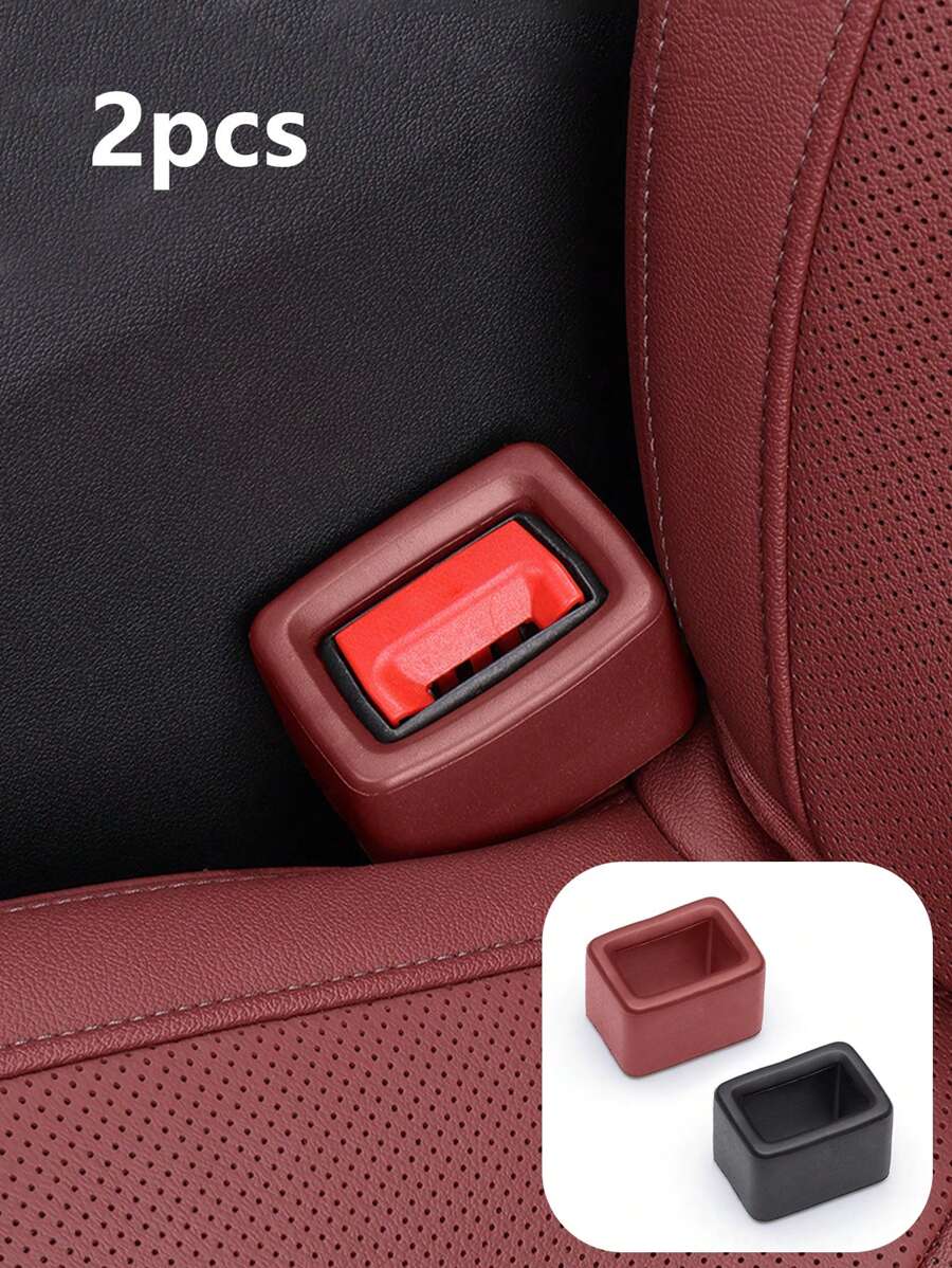 1/2pcs Scratch-Resistant Car Seat Belt Buckle Protector Covers, Vehicle Interior Accessories, Seatbelt Clip Guards