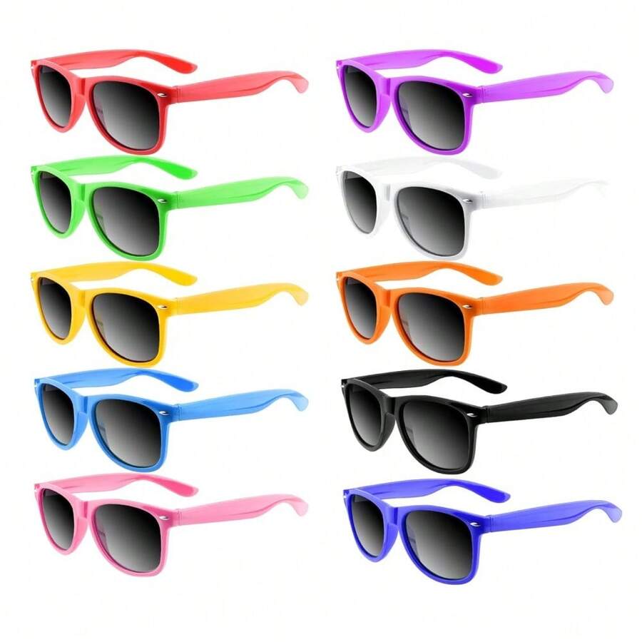 10 piezas/paquete Gafas de fiesta clásicas retro, Gafas de fiesta de los 80, Recuerdos de fiesta para adultos, Gafas de estilo vintage, Decoraciones navideñas, Accesorios diarios, Artículos geniales, Regalos creativos