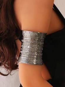 1pc Multi Pattern Optional Women's Armband, Butterfly, Flower, Snake Shaped, Hollow Opening Armband, Suitable For Daily Wear And Vacation Wear