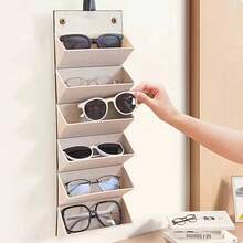 1pc Multi-Functional Portable Glasses Storage Box, Foldable Sunglasses Case With Multiple Compartments For Travel