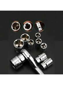 Set completo di 46 strumenti per meccanici - Bussole lunghe e corte da 1/4", 3/8", 1/2", set di chiavi a cricchetto, bussole in acciaio S2 e cromo-vanadio, set da meccanico per auto e uso domestico, incluse chiavi combinate, accessori e cassetta portautensili