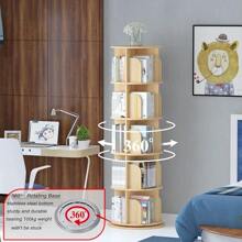 Rotating Bookshelf, 360 Display Corner Bookshelf For Small Space, 5 Tier Floor Standing Bookcase Storage Rack, Wood Narrow Organizer For Bedroom, Living Room, Study Room, Kids&Adults Solid - 5層 - 查看 5