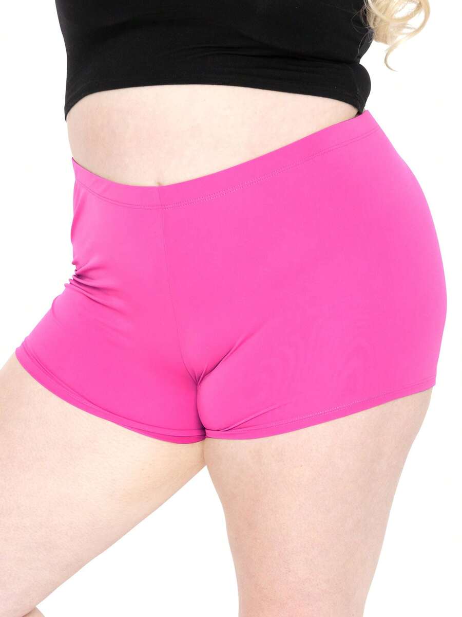 STRETCH IS COMFORT Women's And Plus Size Nylon Booty Shorts | Small - 3X - 玫紅色 - 查看 1