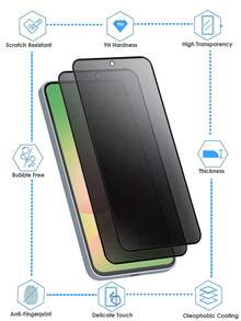 ZYONS [2 件] 磨砂 AG 隐私屏幕保护膜，适用于三星，适用于三星 Galaxy 系列，三星保护膜，防眩光防偷窥防偷窥游戏伴侣，易于安装防摔全覆盖三星屏幕保护膜，精致触感防指纹光滑油，适合生日、家人、朋友的礼物，钢化玻璃，防窥，手机屏幕保护膜，手机配件防水防震防摔防摔防刮