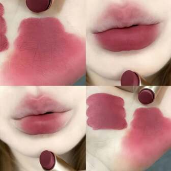 HERORANGE 粉色雾面磁力扣唇膏，哑光效果，持久不褪色，适合女学生的平价唇彩