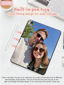 Ayotu Custom Design Black Matte IPad Tablet Case, Soft Silicone Tablet Protective Cover, Compatible With IPad 9th Gen (10.2-Inch), Multiple Colors - IPad Pro 11-Inch 2021 And IPad 10th Gen, Compatible With Samsung Galaxy Tab, Built-In Pencil Holder Design, Convenient Storage, Family, Couple, Pets, Idol Photos Custom Design - A Choice For Anniversary, Valentine's Day, Christmas Gift - Multicolor - View 1