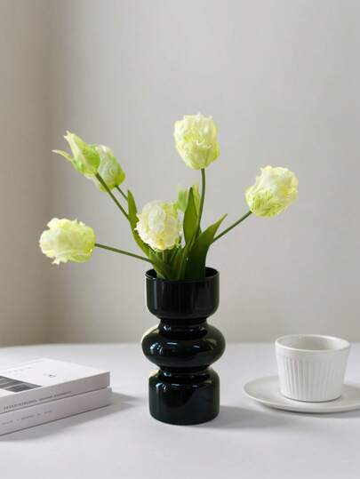  5PCS Artificial Tulips, Real Touch, Includes 3 Blooms And 2 Buds, No Fading - Perfect For DIY, Table Arrangements, Living Room And Bedroom Vase Decor, Parties, Home Decoration, And Outdoor Use.