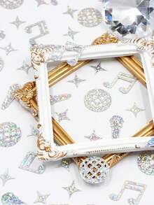 100 件闪光洒彩纸屑、迪斯科球、麦克风、音符、星号形状，适用于迪斯科主题派对、庆祝派对、卡拉 OK 派对、装饰用品 - 鐳射點音符款 - 查看 3