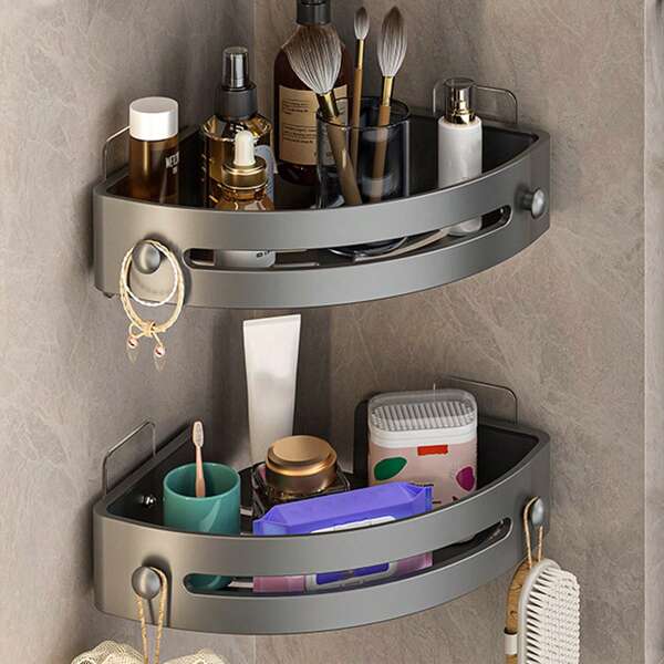 2 Stücke Duschablage, Dusch-Organizer, Badezimmer Eckregal, Badezimmer Duschregale, Duschablage Ecke, Dusch-Organizer Ecke, Badezimmer Eckregale, Duschablage, Dusch-Aufbewahrung, Dusch-Regal für Duschinneres, Shampoo- und Duschgel-Halter für Badezimmer, Badezimmer-Organizer und -Aufbewahrung