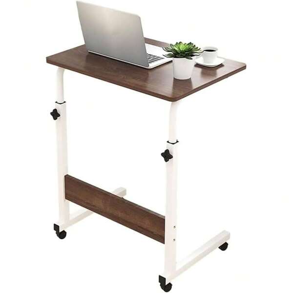 Escritorio Armable Móvil, Escritorio Forma en "C"  Para Laptop o PC, Mesa de Servicio Para Lectura, Trabajo, Ocio, Estudio, Fácil de Armar y Guardar, Para Espacios Pequeños en Casa u Oficina, Soporte de Hasta 40kg