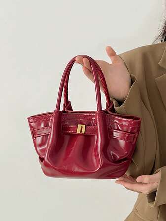 欧美小众设计绒面革水桶包、手提包或单肩包、女士街头时尚手提包，适合秋冬购物、通勤、聚会、送礼