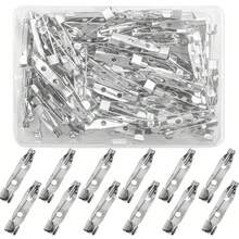 30 Pcs Brooch Pin Backs, Brooch Pins For Crafts Silver Locking Pin Backs Bar Pins Backs Pins Small Clasp Pin DIY Jewelry Pin Making Kit For Badges Sewing Wedding Name Tags - Multicolor - View 12