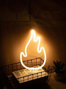 1pc Neon Flame Shaped LED Atmosphere Light, Decorative Lamp For Room, Bedside, Tabletop, Suitable For Holidays, Birthdays, Gifts For Him/Her, Boyfriend, Family, Friends