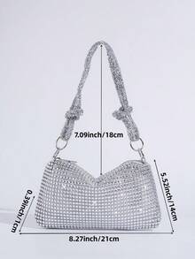 Rhinestone Decorated Handbag, Elegant Clutch Bag For Attending Balls, Parties And Events, Versatile For Holding Phone, Lipstick And Other Essentials