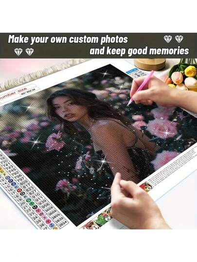 Customized 5D Diamond Painting Kit - Personalized Photo To Art With Round & Square Gems, DIY Wall Decor For Home, Bedroom, Office | Perfect Gift For Her, Pet Lovers, Couples On Valentine's Day, Mother's Day, Birthday (Free Design Tool + Fast Shipping),Graphic Print