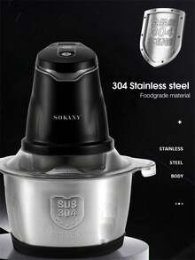 Picadora de carne eléctrica SOKANY SK-7020, puede picar carne y verduras, capacidad grande de 2L, cuchilla de doble capa de 4 hojas, apta para uso doméstico y comercial - Tipo de Enchufe A Japonés (100V) - Ver 2