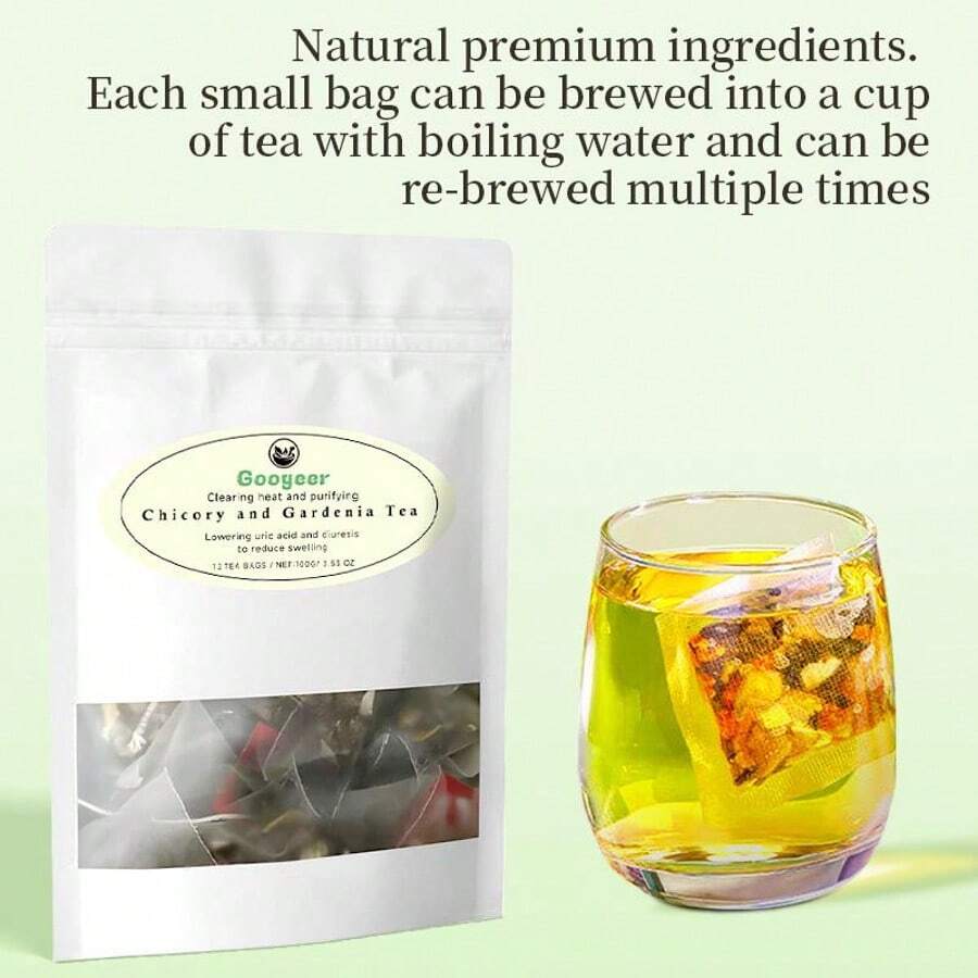 Chicory And Gardenia Herbal Tea Ready To Eat Convenient | Orange Peel & Chrysanthemum – Cool Relief From Heat| 20 Tea Bags - 2 PC-40 TEA BAGS - View 1