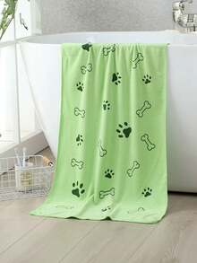 2pcs/1pc Soft Absorbent Pet Towel, 19.68in*39.37in, For Medium Sized Dogs, Quick Drying Toiletries, With Paw Print Design - Multicolor - View 20