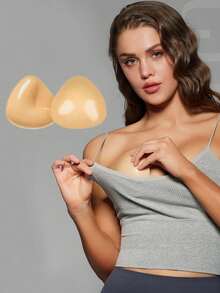 Sticky Bra Inserts, Double-Sided Sticky Push Up Inserts, Reusable Bra Pad Inserts For Bikini Dress Swimsuit Sports Bra - Apricot - View 9