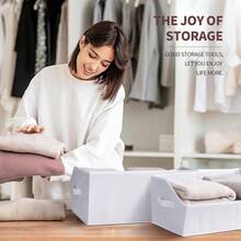 Closet Organizers Bins 6 Packs - Large Closet Shelf Organizer With Handles, Fabric Trapezoid Storage Bins For Bins And Baskets For Shelves. Light Grey