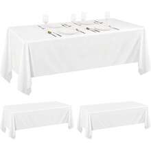 6Pack White Table Cloth, Rectangle Tablecloth 60 X 126 Inch For 8ft Rectangle Tables, Wrinkle Free Washable Polyester Tablecloths For Wedding Reception Banquet Party - White - View 9