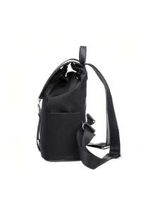Women Fashion Nylon+PU Waterproof Laptop Backpack Bag - Black - View 5