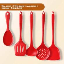 [Offre limitée] Indispensables de cuisine en silicone 1-5 pièces - Set de spatules anti-adhésives résistantes à la chaleur, louches et passoires (Lavable au lave-vaisselle/Cadeau parfait!)'