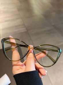 2 Stücke Unisex Katzenaugen Brillen für tägliches Lesen, Bürokleidung, Campu-Stil Gesichtsverändernde Brille, Retro Brille Accessoires ohne Make-up