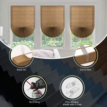 1 Stück einfarbige Stoffjalousie ohne Werkzeuge mit zwei Clips, lichtfilterndes plissiertes Papierrollo mit Klebestreifen ohne Bohren, selbstklebende Jalousie, einfach zu schneiden und zu installieren, einfache plissierte Gardine für Schlafzimmer, Wohnzimmer, Büro, Badezimmer Gardinen, Gardinen für Wohnzimmer, Küche, Raumdekoration, Wohnzimmerdekoration, Küchendekoration, Schlafzimmerdekoration