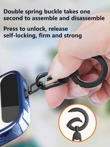 360° 旋转不锈钢手机壳挂绳夹，超薄弹簧圈挂钩，金属环扣，卡片手机壳贴片，手机链，适合送给母亲、家人、朋友、生日、节日的手机挂饰 - 彩色 - 查看 3