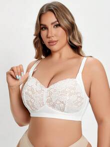 Áo ngực không dây định hình thời trang ren cỡ lớn cho nữ - trắng - Xem 5