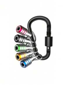 5pcs Multi-Color Diamond Drill Bit Storage Box, 1/4" Hex Shank Key Chain Extension Bar, Outlet Adapter - Multicolor - View 1