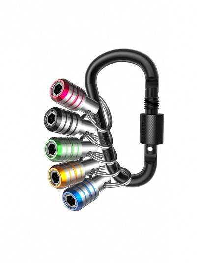 5Pcs Multi Color Drill Bit Holder 1/4inch Hex Shank Keychain Extension Bar Keychain Socket Adapter