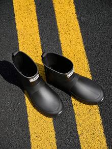 1 Pair Lightweight Tall Rain Boots, Soft Foldable Outdoor Hiking Long Waterproof Boots, Riding Boots, Ultra-Thin Rain Boots, Commuting Overshoes, Unisex - Black - View 10