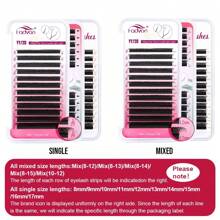 FADVAN 12 Rows YY Shape 0.07 C/D/DD/L/L+/LU Curl 8-15mm&Mix Hand Woven Premium Soft Light Natural Eyelashes Extension Supplies Makeup Mesh Net Cross Lash For Professional Women Send In Random Packaging,Professional Eyelash Grafting,Lash Tech Supplies