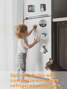 1pc Customized Personalized Photo Fridge Magnet, Suitable For Office, Kitchen, Storage Cabinet, Magnetic Memorial Photo/Wedding/Travel Photo, Souvenir, Party Favor Or Wedding Favor, Anniversary Gift, Meaningful Keepsake Gift - Multicolor - View 4