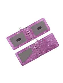 Glitter Bus Card Holder Rotating ID Card Case Stylish Subway Card Wallet Coin Purse For Women Wallet Mini Wallet Purse Wallet Wallet - Multicolor - View 12
