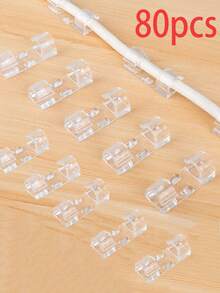 1 包 20/40/60/80 个透明自粘式电缆夹、圣诞灯夹、电缆管理整理器 - 适用于家庭、办公室、汽车、办公桌、卧室的粘性线夹，是送给男士、女士、父母的理想礼物