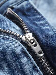 Teen Girls' Butterfly Print Distressed Denim Shorts - Light Wash - View 7